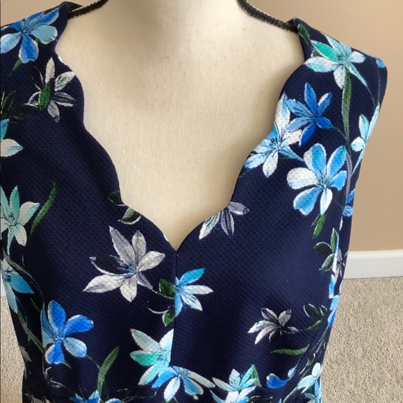 Floral navy fit and flare dress - Picture 2 of 6